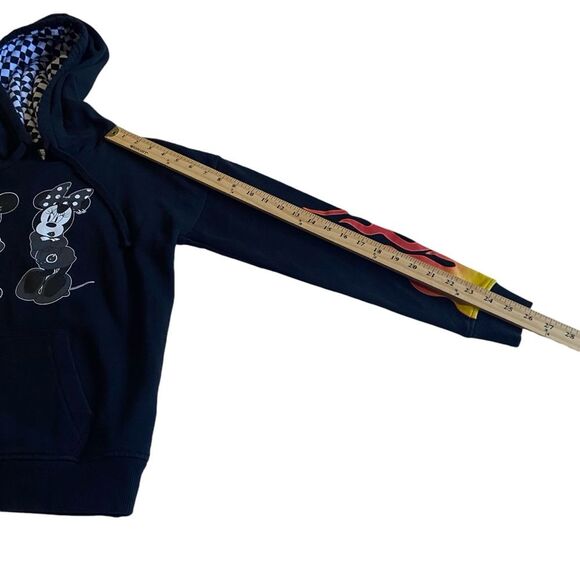 Vans x Disney Punk Mickey & Minnie Mouse Flames Checkered Pullover Hoodie Sz XS - Picture 12 of 16